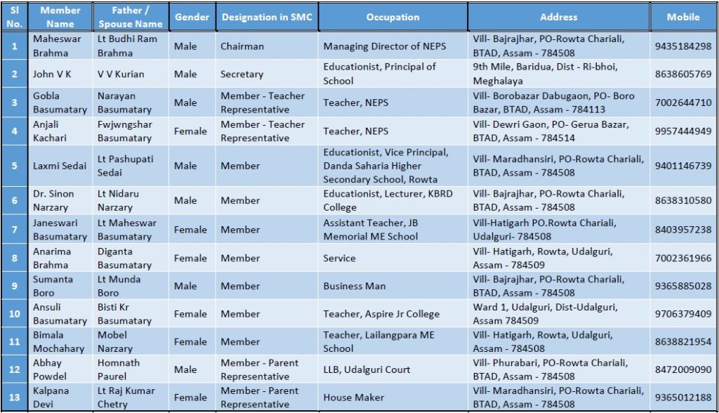 SMDC – North East Public School, Rowta